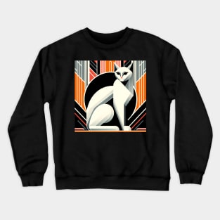 Elegant Art Deco Cat - Vintage Feline Charm Crewneck Sweatshirt